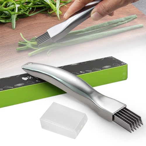 Shred Silk The Knife, 2024 New Upgrade Edelstahl gehackte grüne Zwiebel Messer, Zerkleinerung Cutter Shredder Messer Haushalt Multifunktionale Food Slicer Gadget (1) von Topbashgo