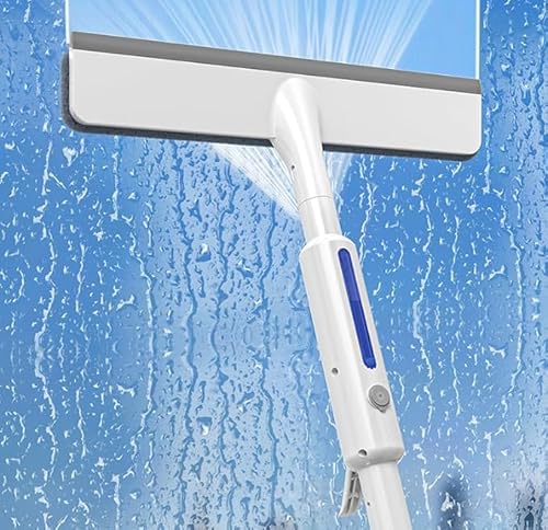 Squeegee for Window Cleaning with Spray, Squeegee for Window Cleaning, 2024 Neues Fensterreiniger-Werkzeug, doppelseitiger Fensterreiniger mit langem Griff für Autofenster von Topbashgo