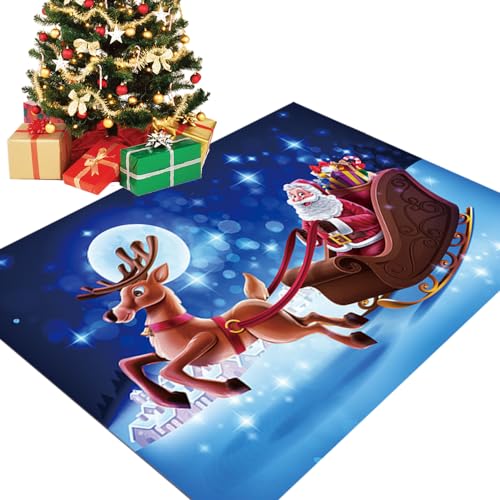 Topbashgo Carpet for Living Room Home Hallway Large Rug, Weihnachtsteppich Weihnachtsdeko Amerikanisch, Weinachtsdekorationen für Zuhause Büro Hof Zimmer (Weihnachten 7, 50 * 80cm) von Topbashgo