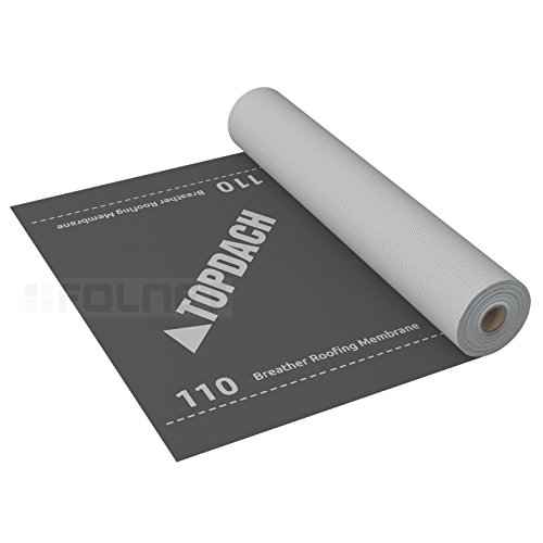 TOPDACH 110g/m2 Unterdeckbahn 3-lagig 75m2 200/130 N/5cm Sd=0,02m Dachmembrane Hochdiffusionoffene Unterspannbahn von Sdove