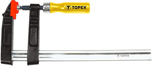 TOPEX Schraubzwinge 120 x 500, Spann-Weite 500 mm, Spanntiefe 120 mm, Schnellgriffklemmen aus Stahl, Holzgriff, für präzises Fixieren von Holzwerkstücken von TOPEX