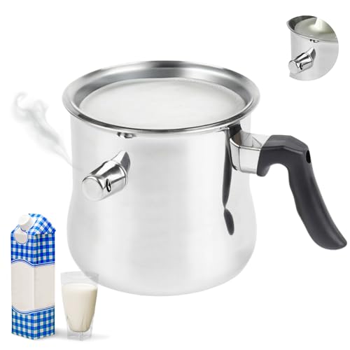 1,5L Milchtopf Simmertopf Edelstahl Kochtopf Wasserbad Simmerntopf Wasserbad mit Flötenkessel Funktion Milchkochtopf Edelstahltopf von Topfann