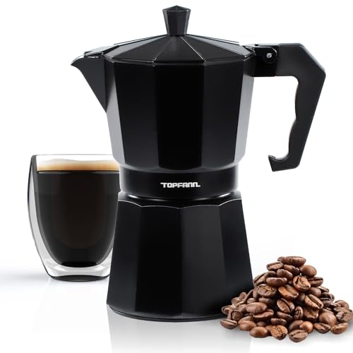 Topfann-Easyworkz Diego Espressokocher für Herd, Edelstahl, italienische Kaffeemaschine, Mokkakanne für 6 Tassen, 300 ml Espressokanne für Induktion von Topfann