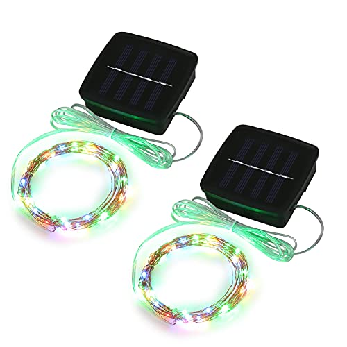 Solar Mini Teeny winzige Lichter, Sternen String Licht für Garten Fee, Baum, Geländer, Arbor, Zaun, 16 Fuß 50 LEDs, 2 Pack,Mehrfarbig von Gartenmama