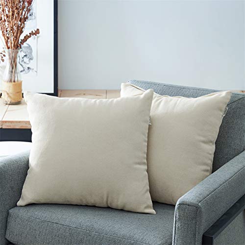 Topfinel Kissenbezug 40x40 cm weiß Creme 2er Set deko Wohnzimmer flauschig Chenille Kissenbezüge Kissenhülle Sofakissen dekokissen Kuschelkissen Zierkissen für Sofa Bett Balkon Schlafzimmer von Topfinel