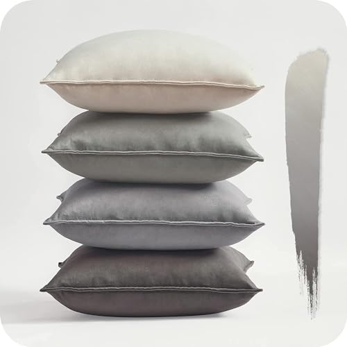 Topfinel 45x45 Kissenbezug grau 4er Set Samt Farbverlauf Kissenbezüge Kissenhülle sofakissen dekokissen Zierkissen Bezug deko für Sofa Schlafzimmer Wohnzimmer Balkon flauschig Topfinel 45x45 Kissenbezug grau 4er Set Samt Farbverlauf Kissenbezüge Kissenhülle sofakissen dekokissen Zierkissen Bezug deko für Sofa Schlafzimmer Wohnzimmer Balkon flauschig von Topfinel