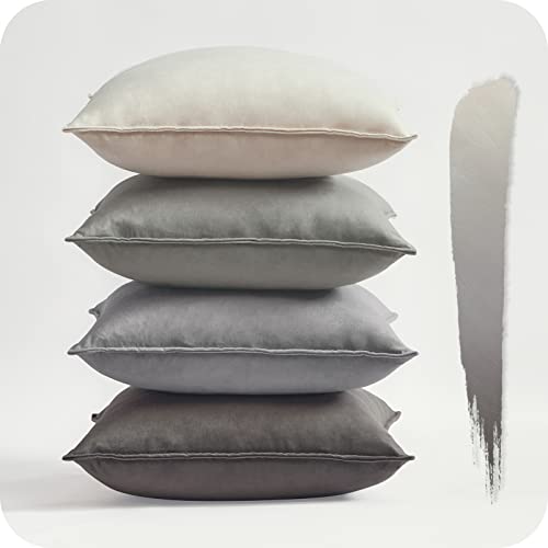 Topfinel 60x60 4er Set Kissenbezug grau Samt Farbverlauf Kissenbezüge Kissenhülle sofakissen dekokissen Zierkissen Bezug deko für Sofa Schlafzimmer Wohnzimmer Balkon weich Topfinel 60x60 4er Set Kissenbezug grau Samt Farbverlauf Kissenbezüge Kissenhülle sofakissen dekokissen Zierkissen Bezug deko für Sofa Schlafzimmer Wohnzimmer Balkon weich von Topfinel