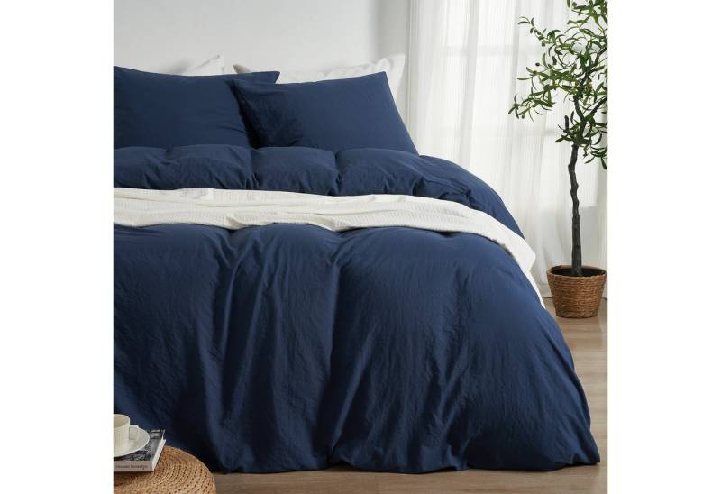 Topfinel Bettwäsche Bettwäsche 135x200 4teilig weiche Vorgewaschene Mikrofaser Baumwolle, 3 teilig, 1 Bettbezüge 200 x 220 2 Kissenbezüge 80x80 Reißverschluss Navyblau Topfinel Bettwäsche Bettwäsche 135x200 4teilig weiche Vorgewaschene Mikrofaser Baumwolle, 3 teilig, 1 Bettbezüge 200 x 220 2 Kissenbezüge 80x80 Reißverschluss Navyblau von Topfinel