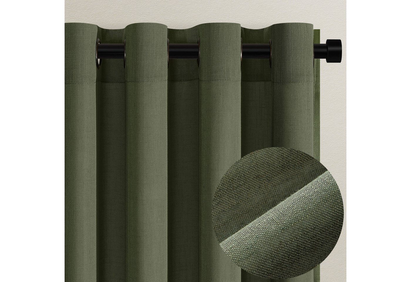 Topfinel Gardine Leinen Vorhänge Stores Gardinen mit Ösen für Wohnzimmer Boho (2 St), schiebegardinen schlafzimmer kinderzimmer von Topfinel