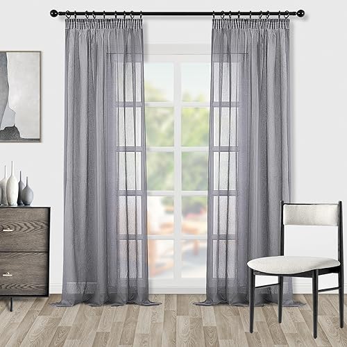 Topfinel Gardinen Dunkelgrau Transparent Vorhänge Vorhang übergardinen mit kräuselband Vorhangschals Ösenvorhang Deko Kinderzimmer Schlafzimme 140x240cm Schlaufenschal 2er Set Topfinel Gardinen Dunkelgrau Transparent Vorhänge Vorhang übergardinen mit kräuselband Vorhangschals Ösenvorhang Deko Kinderzimmer Schlafzimme 140x240cm Schlaufenschal 2er Set von Topfinel