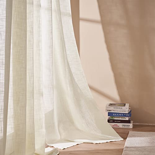 Topfinel Gardinen mit Ösen Leinenoptik 2er Set Sheer Vorhang Halbtransparent Stores Gardinen Beige 140 x 245 cm (B x H) Ösenschal Transparent Vorhänge Wohnzimmer Luftig Dekoschal für Schlafzimmer Topfinel Gardinen mit Ösen Leinenoptik 2er Set Sheer Vorhang Halbtransparent Stores Gardinen Beige 140 x 245 cm (B x H) Ösenschal Transparent Vorhänge Wohnzimmer Luftig Dekoschal für Schlafzimmer von Topfinel