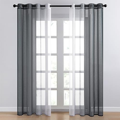 Topfinel Gardinen Schwarze Weiß Farbverlauf Vorhang Halbtransparent Vorhänge mit Ösen Kinderzimmer Junge Luftige & Lichtdurchlässige Gardine Wohnzimmer 2er Set H 225 x B 140 cm Topfinel Gardinen Schwarze Weiß Farbverlauf Vorhang Halbtransparent Vorhänge mit Ösen Kinderzimmer Junge Luftige & Lichtdurchlässige Gardine Wohnzimmer 2er Set H 225 x B 140 cm von Topfinel