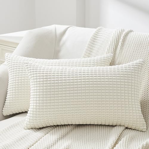 Topfinel Kissenbezug 30x50 Creme Kordsamt 2er Set Maiskorn Muster Kissenbezüge Kissenhülle Dekokissen Sofakissen Nackenkissen Kopfkissen Couchkissen Dekokissen Zierkissenbezug von Topfinel