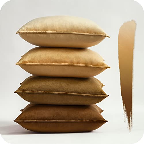 Topfinel Kissenbezug 40x40 cm 4er Set Braun Karamell Samt Kissenbezüge Kissenhülle sofakissen dekokissen Zierkissen Kuschelkissen Bezug modern deko für Wohnzimmer Bett Herbst Winter Topfinel Kissenbezug 40x40 cm 4er Set Braun Karamell Samt Kissenbezüge Kissenhülle sofakissen dekokissen Zierkissen Kuschelkissen Bezug modern deko für Wohnzimmer Bett Herbst Winter von Topfinel