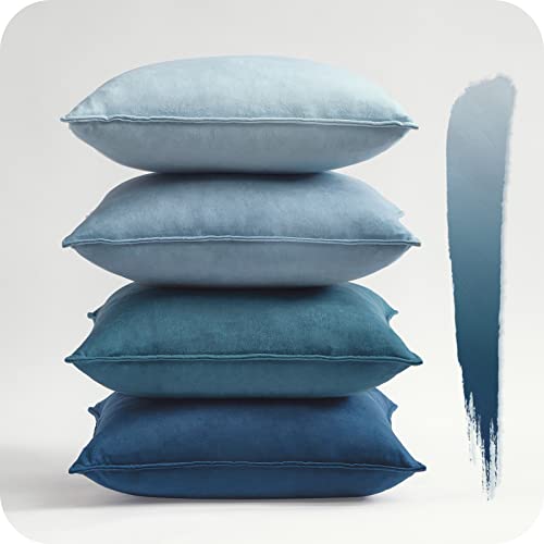 Topfinel Kissenbezug 60x60 blau 4er Set Samt Farbverlauf Kissenbezüge Kissenhülle sofakissen dekokissen Zierkissen Bezug deko für Sofa Schlafzimmer Wohnzimmer Balkon flauschig Topfinel Kissenbezug 60x60 blau 4er Set Samt Farbverlauf Kissenbezüge Kissenhülle sofakissen dekokissen Zierkissen Bezug deko für Sofa Schlafzimmer Wohnzimmer Balkon flauschig von Topfinel