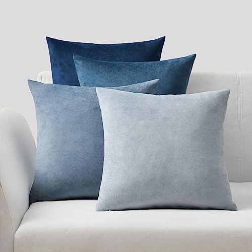 Topfinel Kissenbezug blau 45x45 Samt 4er Set Kissenbezüge Kissenhülle Dekokissen Sofakissen Zierkissen deko für Sofa Schlafzimmer Wohnzimmer weich Farbverlauf Topfinel Kissenbezug blau 45x45 Samt 4er Set Kissenbezüge Kissenhülle Dekokissen Sofakissen Zierkissen deko für Sofa Schlafzimmer Wohnzimmer weich Farbverlauf von Topfinel