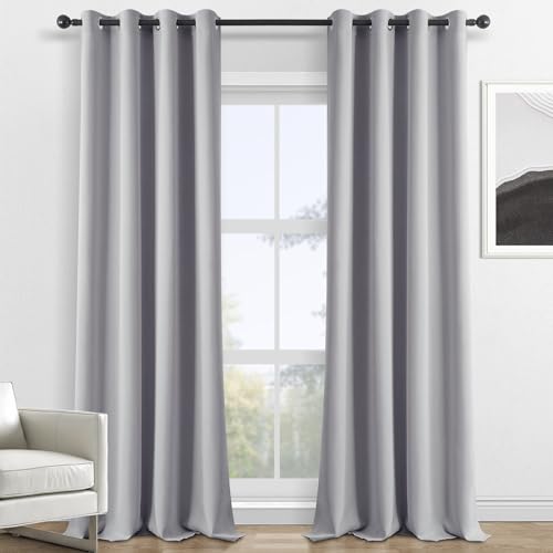 Gardinen Outdoor Vorhang Blickdicht Verdunkelungsvorhang Grau Vorhänge Mit Ösen Verdunklungsgardine Vorhang Outdoor Für Balkon Terrassentür Blackout Curtains, 2 Stücke, 280 X 140 cm von Topfinel