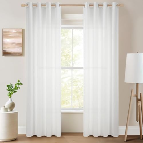 Topfinel Vorhänge Wohnzimmer Halbtransparent mit Ösen Modern Voile Vorhänge Weiß Curtains Living Room in Leinenoptik 1er Set 300x240 cm Topfinel Vorhänge Wohnzimmer Halbtransparent mit Ösen Modern Voile Vorhänge Weiß Curtains Living Room in Leinenoptik 1er Set 300x240 cm von Topfinel