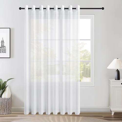 Topfinel Vorhänge mit Ösen Voile Gardinen Weiss Transparent Gardinenschal Kurz Leinenoptik Vorhang Raumteiler 1 STK Fertigvorhänge Extra Breite 228 cm Gardienen Schals Modern Wohnzimmer Schlafzimmer Topfinel Vorhänge mit Ösen Voile Gardinen Weiss Transparent Gardinenschal Kurz Leinenoptik Vorhang Raumteiler 1 STK Fertigvorhänge Extra Breite 228 cm Gardienen Schals Modern Wohnzimmer Schlafzimmer von Topfinel