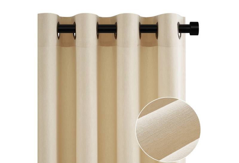 Topfinel Vorhang Grün Wohnzimmer Leinenoptik Vintage Ösenvorhang Halbtransparent, Voile Ösen Gardinen Beige 140x145cm 2er Set Schlafz Balkon Wohnz Topfinel Vorhang Grün Wohnzimmer Leinenoptik Vintage Ösenvorhang Halbtransparent, Voile Ösen Gardinen Beige 140x145cm 2er Set Schlafz Balkon Wohnz von Topfinel