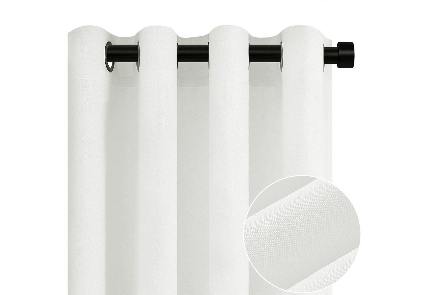 Topfinel Vorhang Grün Wohnzimmer Leinenoptik Vintage Ösenvorhang Halbtransparent, Voile Ösen Gardinen Weiß 140x145cm 2er Set Schlafz Balkon Wohnz von Topfinel