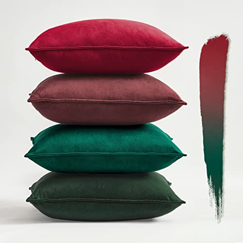 Topfinel Weihnachtskissen Kissenbezug 40x40 cm grün und rot 4er Weihnachten Set Samt Kissenbezüge Kissenhülle Dekokissen sofakissen Kissen deko für Sofa Schlafzimmer Wohnzimmer Balkon Kinder flauschig Topfinel Weihnachtskissen Kissenbezug 40x40 cm grün und rot 4er Weihnachten Set Samt Kissenbezüge Kissenhülle Dekokissen sofakissen Kissen deko für Sofa Schlafzimmer Wohnzimmer Balkon Kinder flauschig von Topfinel