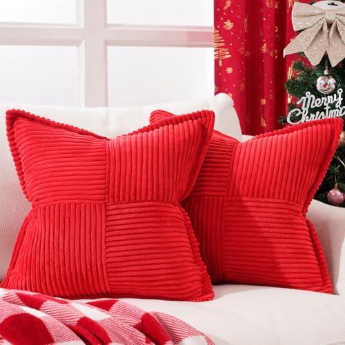 Topfinel Weihnachtskissenbezug 45x45 rot 2er Set Kordsamt Kissenbezüge Kissenhülle Zierkissenbezüge Deko für Sofakissen Dekokissen Weihnachten Geschenke Schlafzimmer Stuhl Topfinel Weihnachtskissenbezug 45x45 rot 2er Set Kordsamt Kissenbezüge Kissenhülle Zierkissenbezüge Deko für Sofakissen Dekokissen Weihnachten Geschenke Schlafzimmer Stuhl von Topfinel