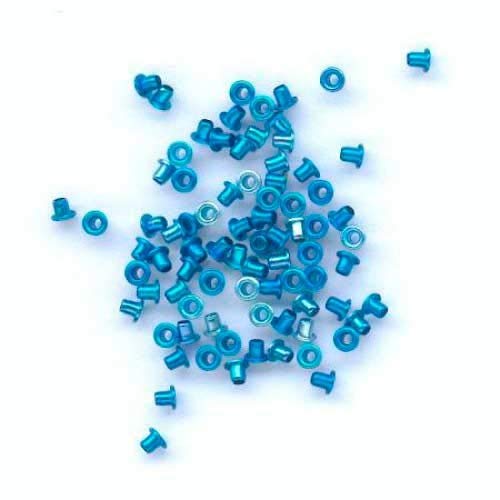 Tophobby 75 Eyelets rund 1mm metallic-blau von Tophobby