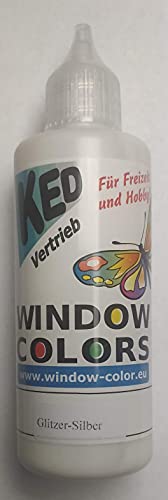Tophobby Window-Color-Premiumfarbe Fensterfarben frei wählbar auch Konturenfarbe (GLITTER-SILBER) von Tophobby