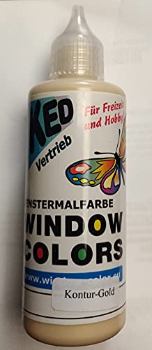 Tophobby Window-Color-Premiumfarbe Fensterfarben frei wählbar auch Konturenfarbe (KONTUR GOLD) von Tophobby