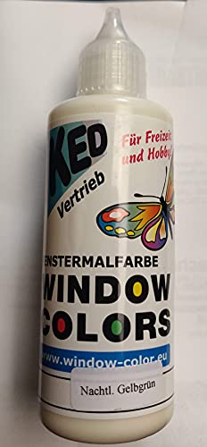 Tophobby Fensterfarbe Premiumfarbe 80 ml Acryl Glänzend Nachttleuchtend Glow in the Dark von Tophobby