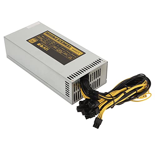 Topiky 2000 W Mining Netzteil, Comouter Netzteil, Single 12 V Unterstützung für 8 GPU Karten Single Channel 2U PSU Mining Case Netzteil mit Lüfter von Topiky