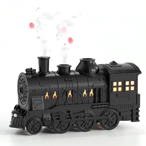 300 Ml Niedlicher Zug Diffusor für ätherische Öle, Aromatherapie Luftbefeuchter mit Kühlem Nebel, Kleine Diffusoren für ätherische Öle mit Fernbedienung, Luftbefeuchter mit von Topiky