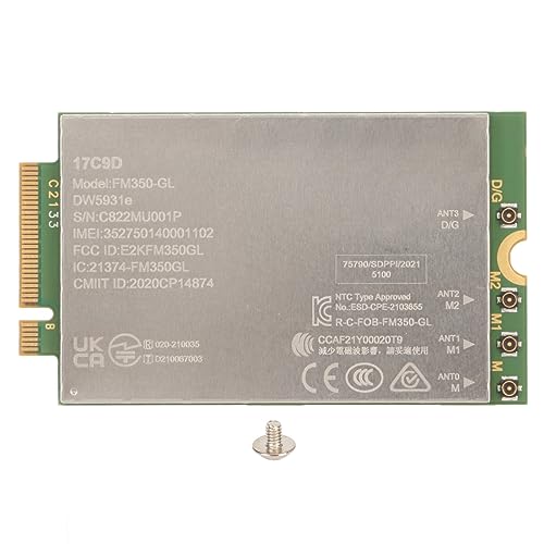 Topiky 4G LTE Modul, DW5931e Netzwerkkarte, 4,67 Gbit/s Download Wireless Modul, 5G NR 4G LTE 3G WCDMA GNSS Modem, MIMO Technologie, für Laptop Desktop von Topiky