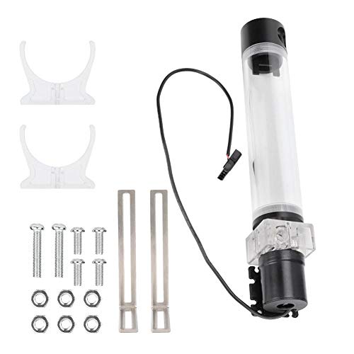 DIY Computer Wasserkühlung Behälter Reservoir Kit, CPU 240mm Pumpensystem G1/4 Gewinde Leise Auslaufsicher Isolierende Wärmetauscherpumpe Tankanschluss, 800L/H Durchfluss für Computer PC von Topiky