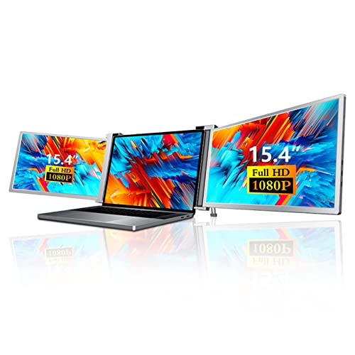 Topiky Dreifach Tragbarer für Laptop Bildschirmerweiterung, S20 15,4 Zoll Dual Dreifach Bildschirmerweiterung, HD 1080P IPS Display, USB C USB A, Bildschirm für Win von Topiky