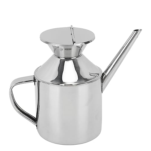 Edelstahl Ölflaschenspender, Tropffrei, Auslaufsicher, kein Durcheinander, Öl und Essigspender, Olivenöl Spenderflasche, Ölbehälterflasche Zum Kochen von Sojasauce und Essig (Mit Griff) von Topiky