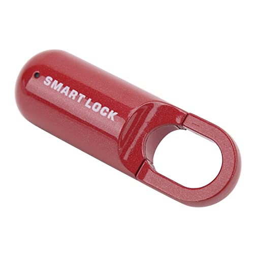 Fingerabdruck-Schubladenschloss Schlüsselloses Sicherheitsschloss Wiederaufladbares Fingerabdruck-Vorhängeschloss für Schließfach, Gepäck, Fitnessstudio, Koffer, Taschen und Box (Rot) von Topiky