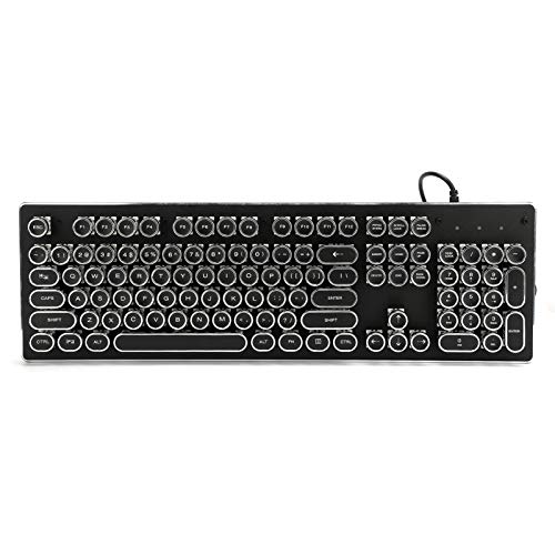 Gaming-Tastatur, Retro Wired Gaming Mechanical Keyboard, wasserdichte Ergonomische Mechanische Gefühlstastatur, Tastenklick mit Gemischtem Licht, 104 Tasten Mixed Light von Topiky