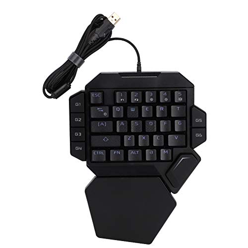 Handed Mechanical Gaming Keyboard, Bunte professionelle Gaming-Tastatur mit Hintergrundbeleuchtung und Makroaufzeichnung USB Wired Single Hand Mechanical Keyboard für das Spiel von Topiky