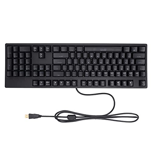 Kabelgebundene Gaming-Tastatur, Ergonomische RGB-USB-Computer-Gaming-Mechanische Tastatur mit 104 Tasten für Win 2000/xp/7/8/10 von Topiky