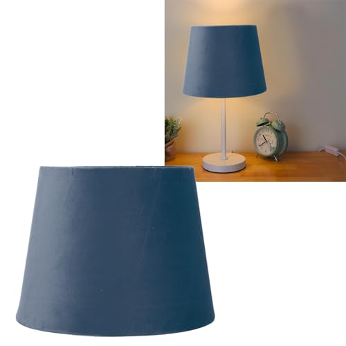 Lampenschirm Ersatz, Stoff Lampenschirm, Konischer Lampenschirm, Dekorativer E27 E14 Samt konischer Lampenschirm für Tisch Nachttisch Stehlampe (BLUE) von Topiky