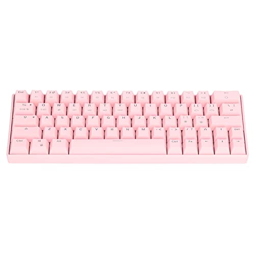 Mechanische Tastatur, 64 Tasten, RGB, Ergonomisch, 1800 MAh, Wiederaufladbare Tastatur, Kabellose 2,4-GHz-/-/Type-C-Schreibmaschine mit Kabel, für für OS (Roter Schalter) von Topiky