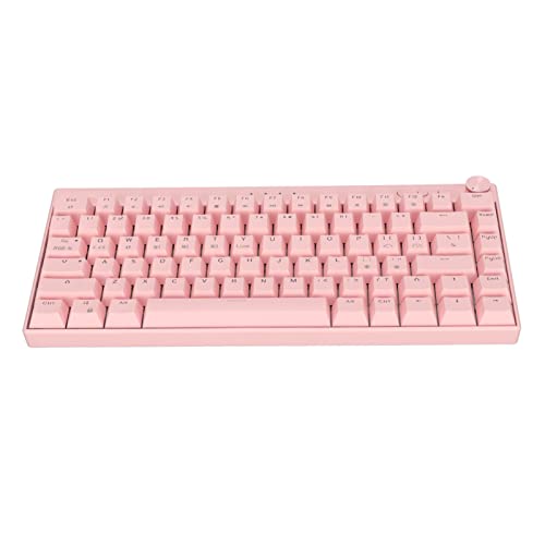 Mechanische Tastatur, 82 Tasten, Ergonomische Tastatur mit RGB-Hintergrundbeleuchtung, Kabellose 2,4-G/-/Typ-c-Schreibmaschine mit Kabel, für für IOS für, (Blauer Schalter) von Topiky