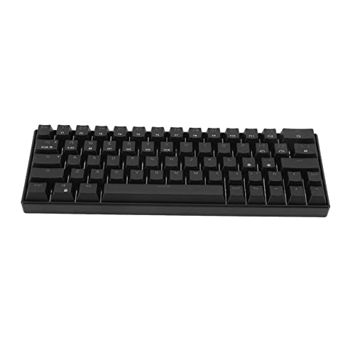 Mechanische Tastatur,64 Tasten RGB Ergonomisch 1800 MAh Wiederaufladbare Tastatur, Wireless 2,4G//Typ-C Schreibmaschine mit Kabel,für für für OS X, Schwarz (Blauer Schalter) von Topiky