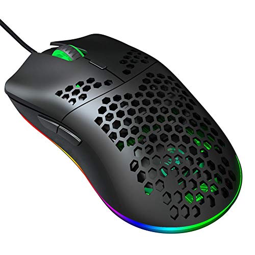 T opiky Gaming-Maus mit Kabel, USB-Makro-Programmierung Computer-Maus mit Kabel Gaming-Maus mit 6 RGB-Modus, 6 DPI-Einstellungen Bis zu 6400 DPI, Plug & Play für Windows von Topiky