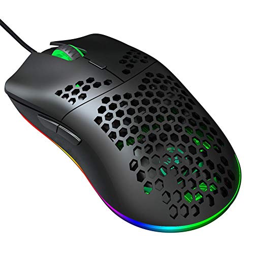 Topiky Gaming-Maus mit Kabel, USB-Makro-Programmierung Computer-Maus mit Kabel Gaming-Maus mit 6 RGB-Modus, 6 DPI-Einstellungen Bis zu 6400 DPI, Plug & Play für von Topiky