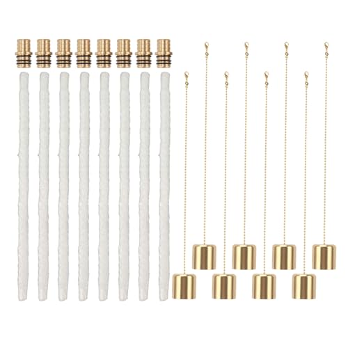 Topiky 8er Pack Weinflaschen Fackel Set, Messing Fackel Dochthalter, Kappen, Weinflaschen Fackel, Selbstgemachte Fackel Dekoration, Messing Taschenlampen Dochthalter mit Unterlegscheiben von Topiky