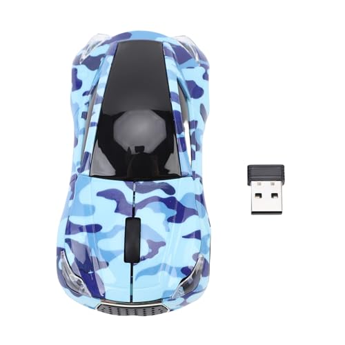 Topiky Coole Sportwagen-Form Drahtlose Maus, Optische Schnur Lose Mäuse mit USB-Empfänger, Computer-Maus 1600 DPI Schnur Lose Mäuse, Ergonomische Optische Maus für PC Laptop-Computer (Blue) von Topiky