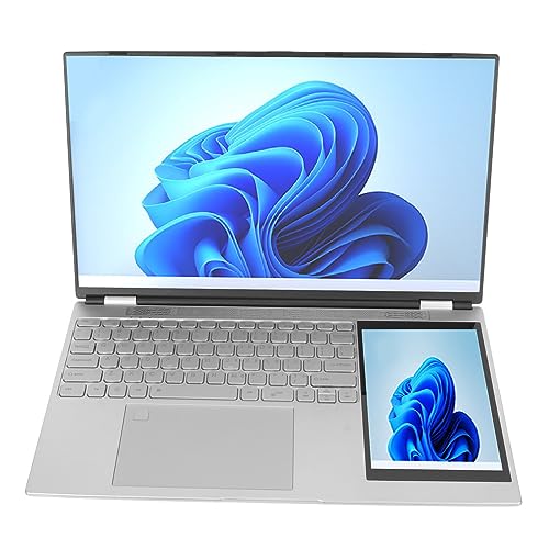 Topiky Doppelbildschirm Laptop für Win 11, 15,6 Zoll IPS Bildschirm Notebook mit 7 Zoll IPS Touchscreen, Laptop Computer mit N5105 Quad Core 2,0 GHz Prozessor (16 GB + 2 TB EU-Stecker) von Topiky